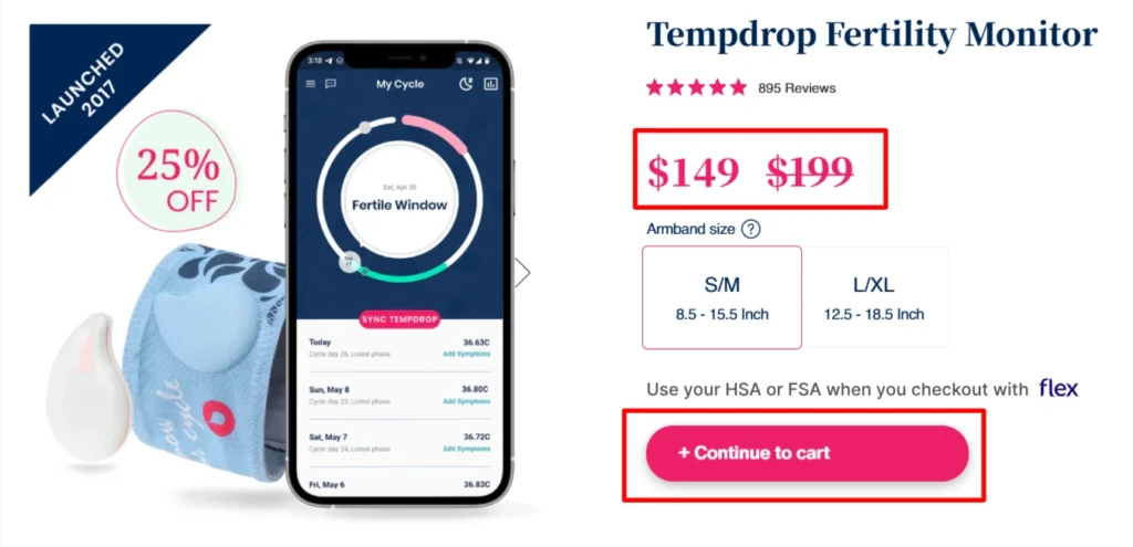 Adding Tempdrop to the cart