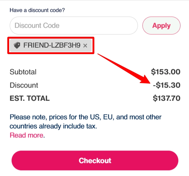 Tempdrop Black Friday 2025- Checkout page with coupon code FRIEND-LZBF3H9