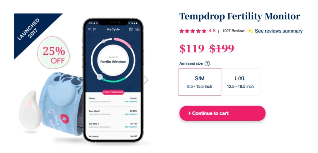 Tempdrop Fertility Monitor- Black Friday 2025 Pricing
